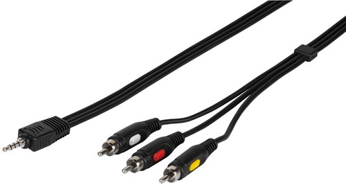 Vivanco Jack 3.5 plug <->3x RCA kabel 2m
