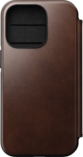 Nomad Modern Horween Leather Folio - iPhone 14 Pro - Rustic Brown