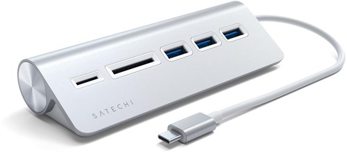 Satechi USB-C Aluminum USB Hub & Card Reader Silver