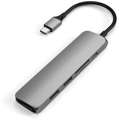 Satechi USB-C Slim Multi-Port Adapter V2 - Space Grey