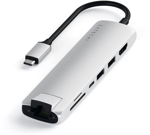 Satechi USB-C Slim Multiport Ethernet Adapter Silver